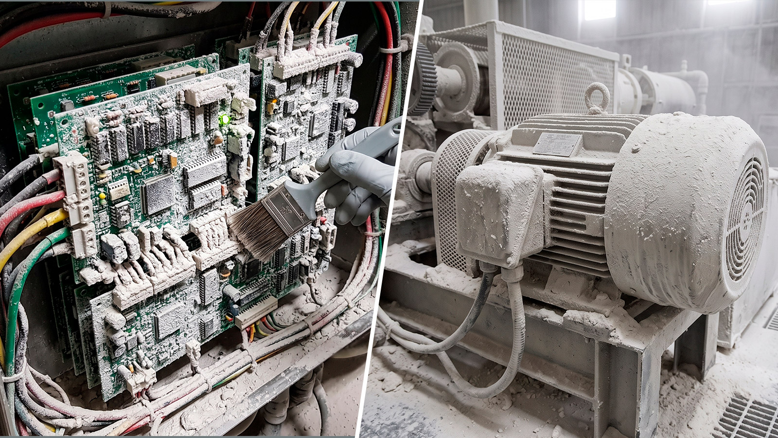o pó e fumos se deposita sobre superfícies, penetra em frestas, entra em painéis elétricos e se aloja em componentes mecânicos que deveriam funcionar em ambientes limpos. | Saiba mais | Nederman
