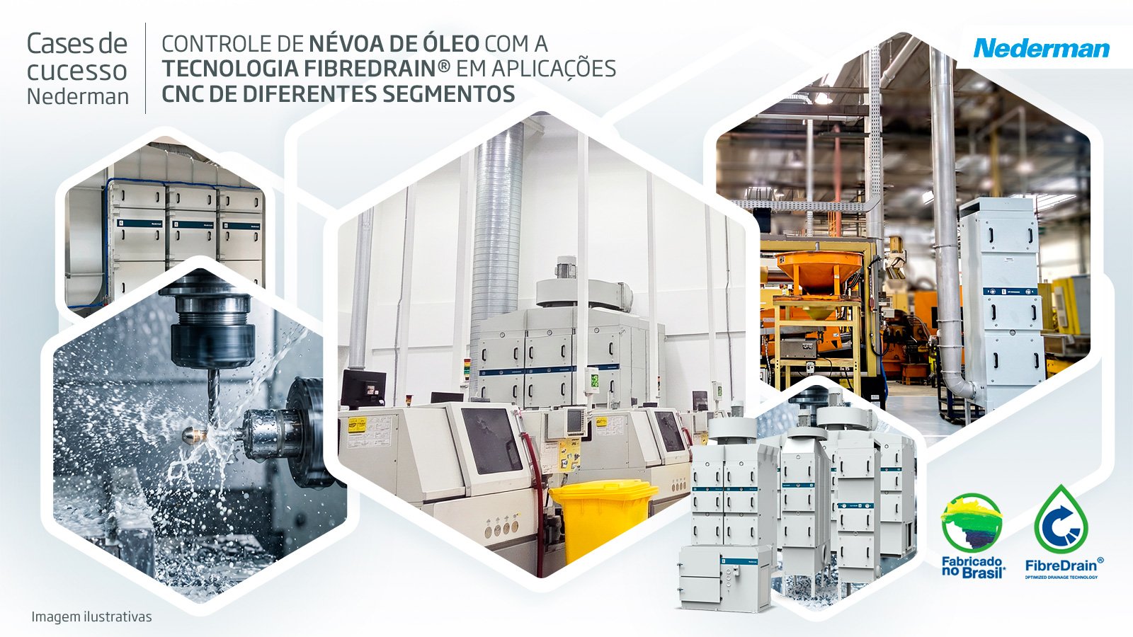 Controle de névoa de óleo com a  tecnologia FibreDrain® em aplicações  CNC de diferentes segmentos | Saiba mais | Nederman
