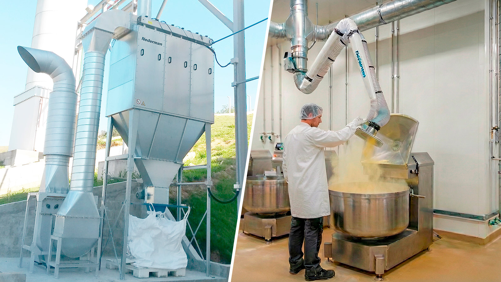 Sistemas que combinam exaustão localizada com filtragem de alta eficiência e monitoramento contínuo da qualidade do ar representam o padrão atual para plantas alimentícias que operam sob auditorias rigorosas. | Saiba mais | Nederman