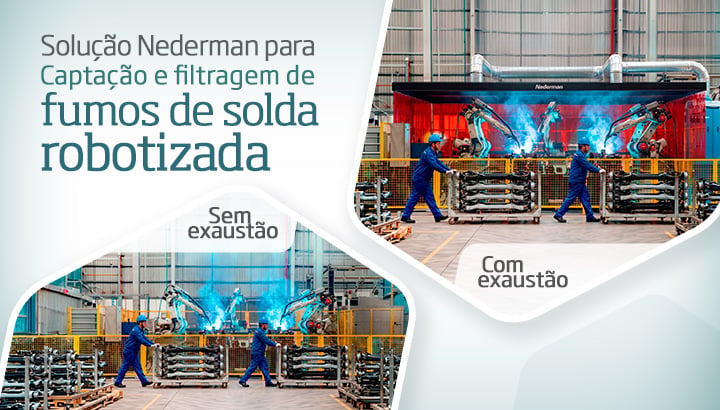 Soluções Nederman para Captação e filtragem de fumos de solda robotizada