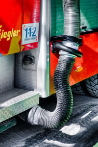 Uitlaat brandweerauto