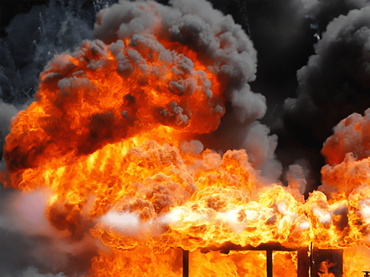 Explosion av brännbar damm