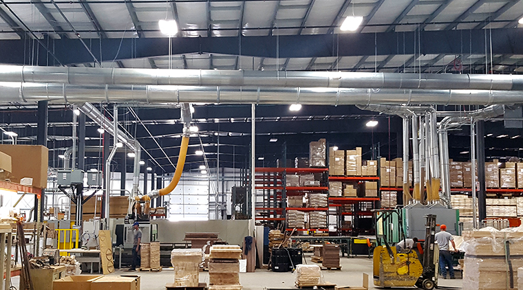 Nordfab duct at wood kitchen products manufacturer