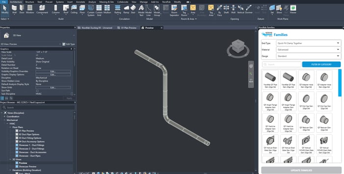screenshot of Nordfab BIM Toolbar