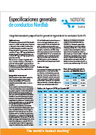 Especificaciones generales de conductos Nordfab