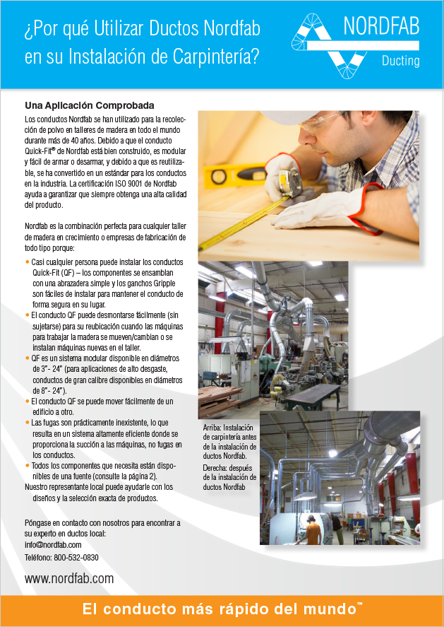 Conductos Nordfab en su Instalación de Carpintería