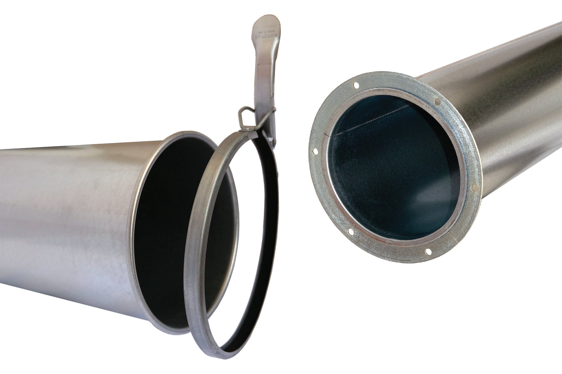 Nordfab Quick-Fit® pipe with QF Clamp and Nordfab flanged pipe