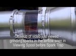 Nordfab In-line Spark Trap demo of spark removal