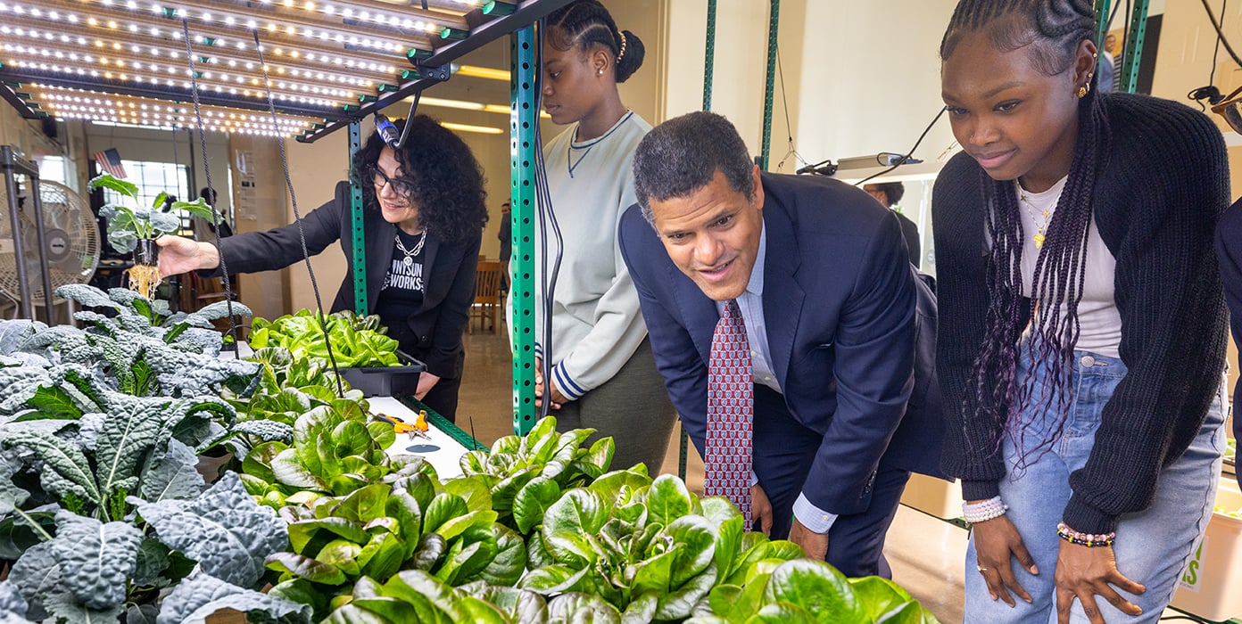NYPA Officials reviewing Vegetables
