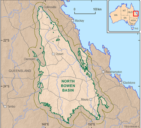 Bowen Basin QLD map
