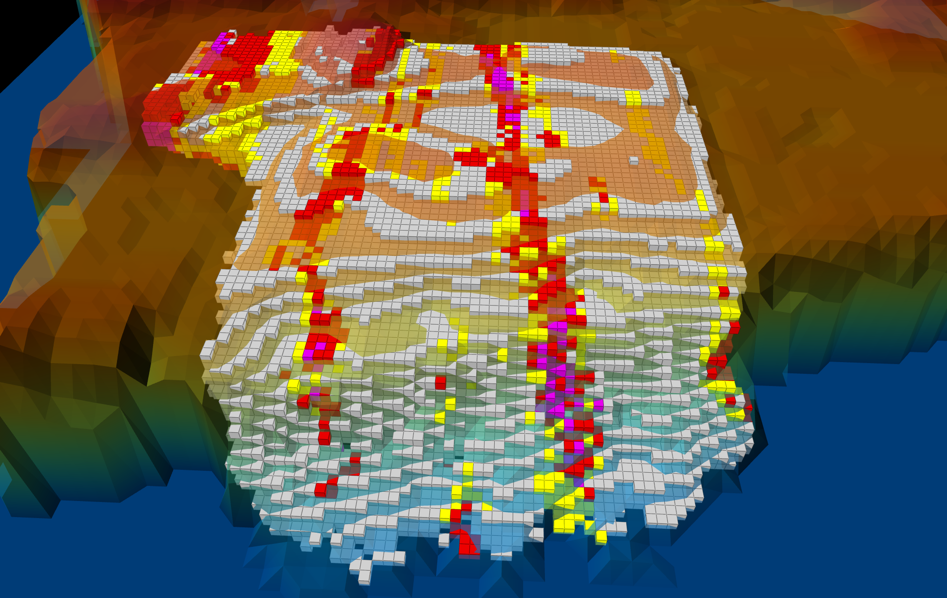 Blast simulation result using OREPro 3D Predict