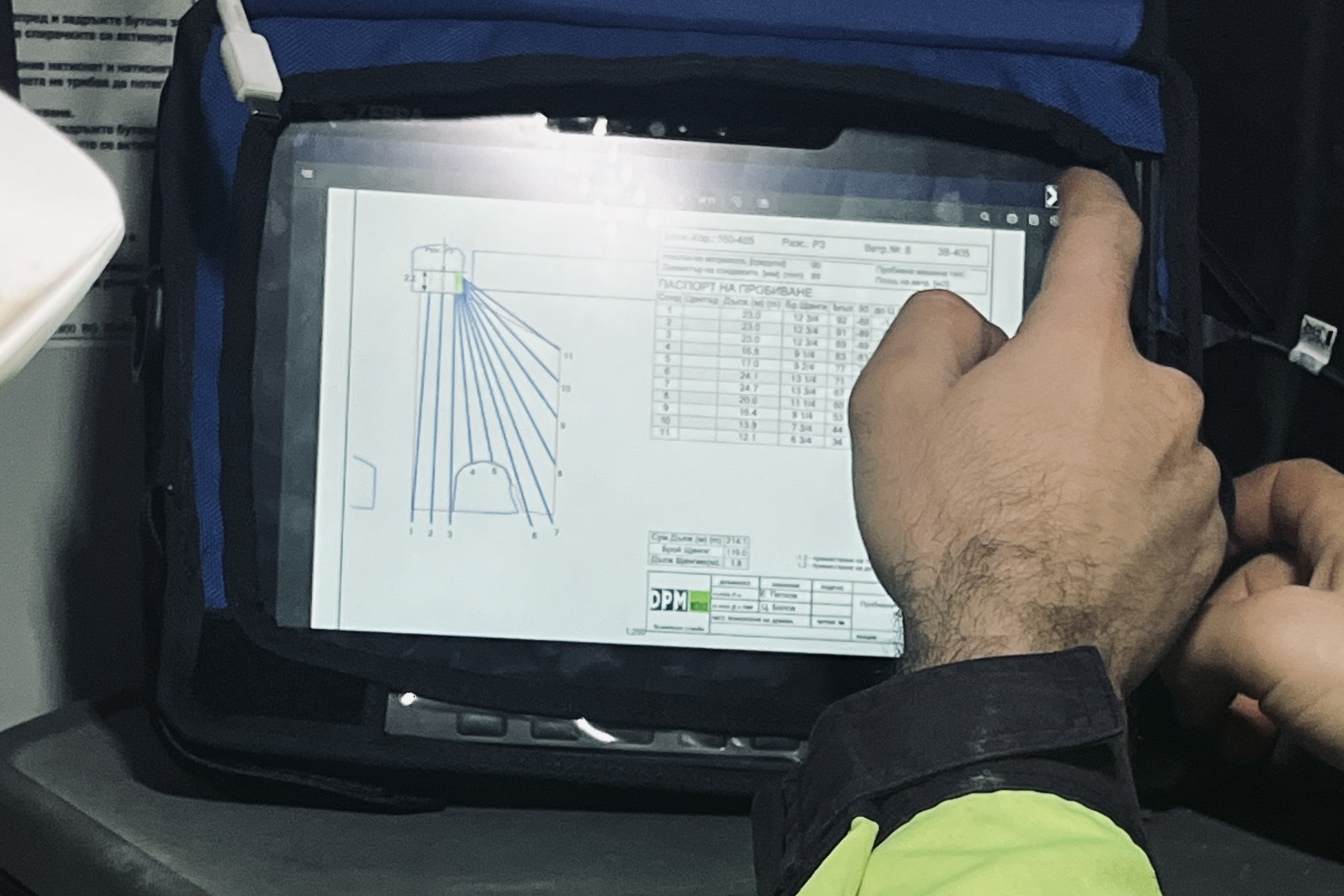 Digital drill and blast plans on a tablet