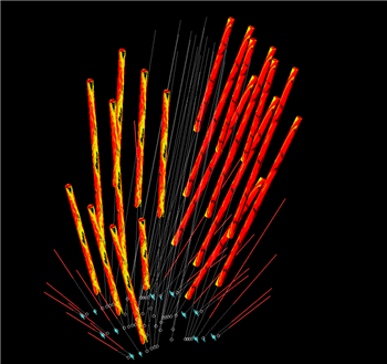 Blast design and timing simulation tools available within SHOTPlus Underground