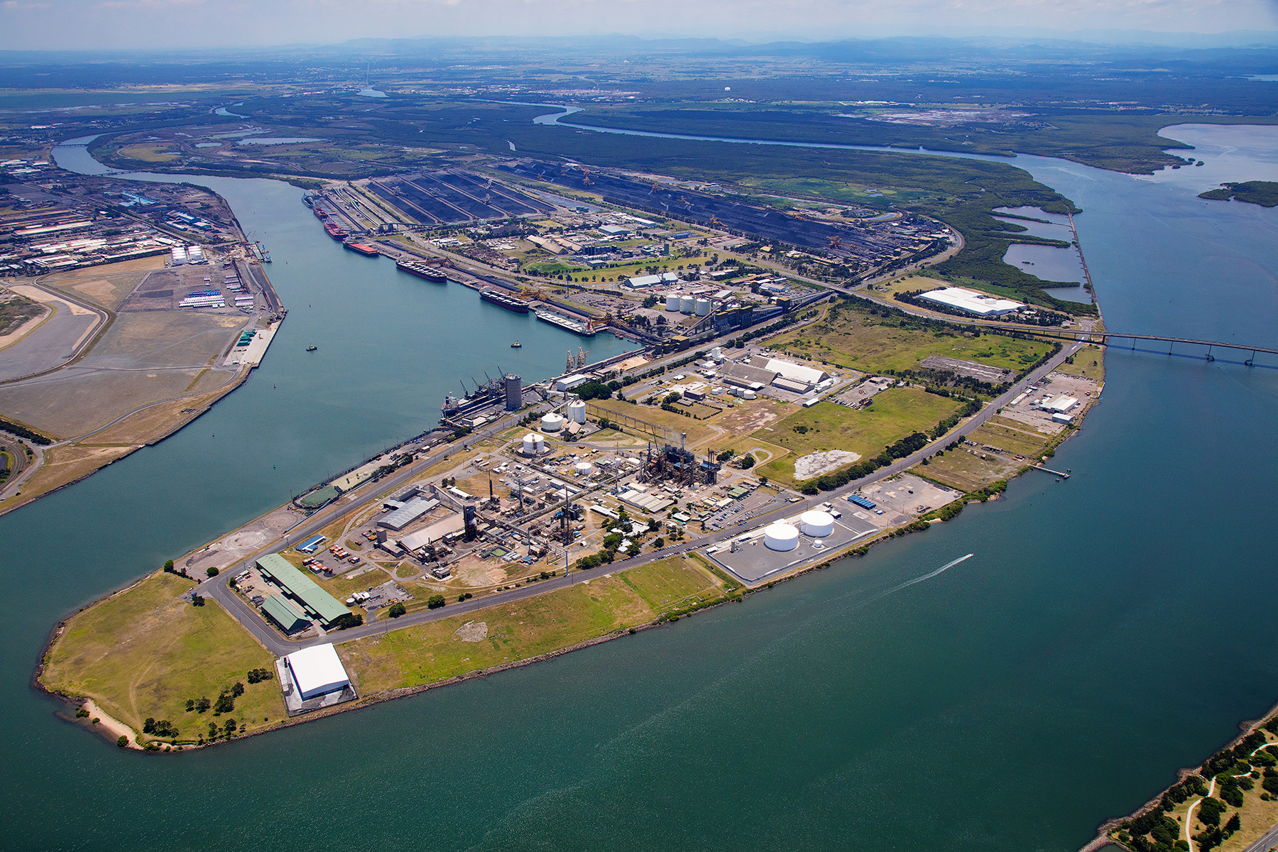 Orica Kooragang Island Manufacturing Plant aerial view