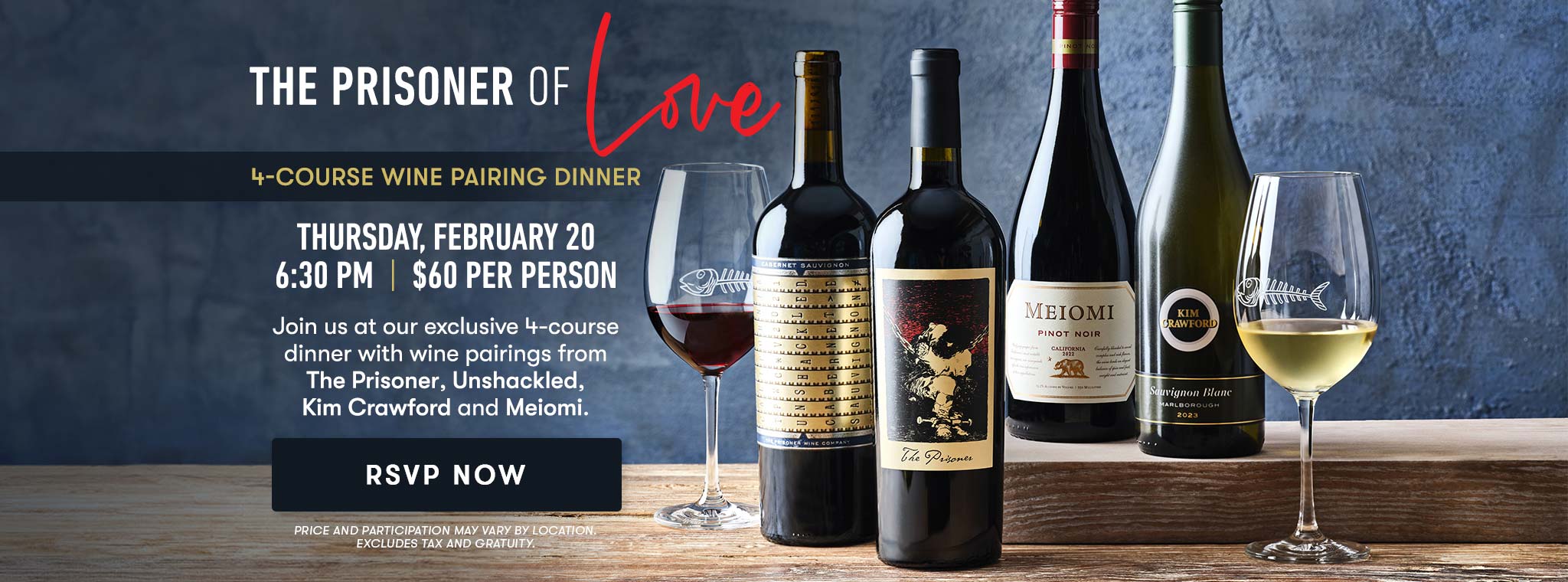 The Prisoner Of Love - 4-Course Wine Pairing Dinner