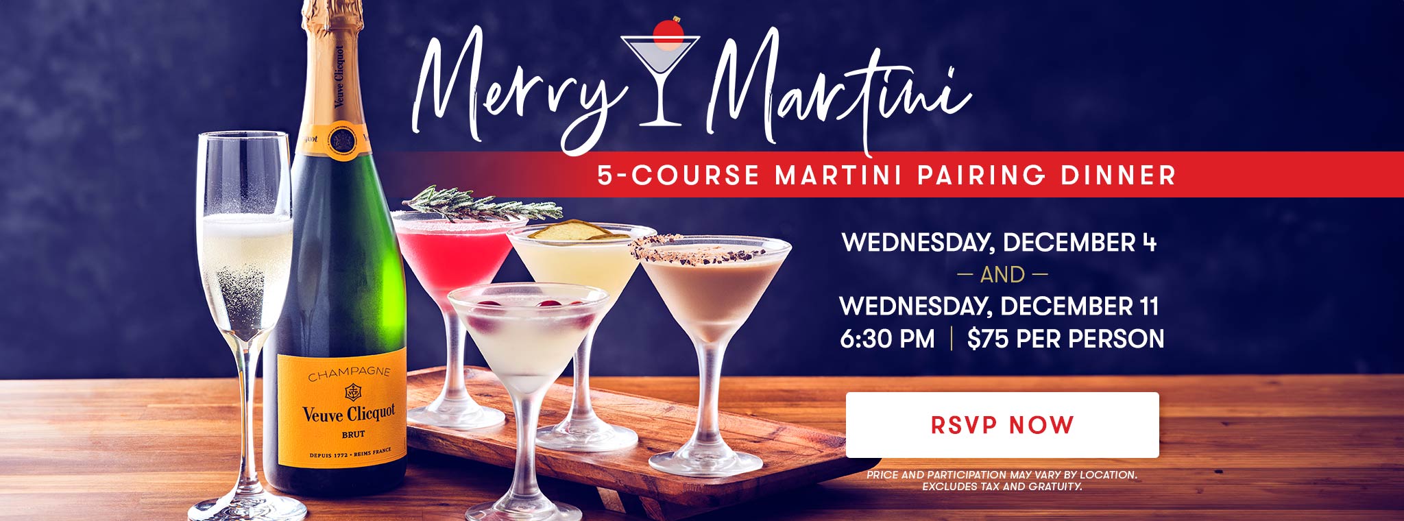 Merry Martini 5-Course Martini Paring Dinner 