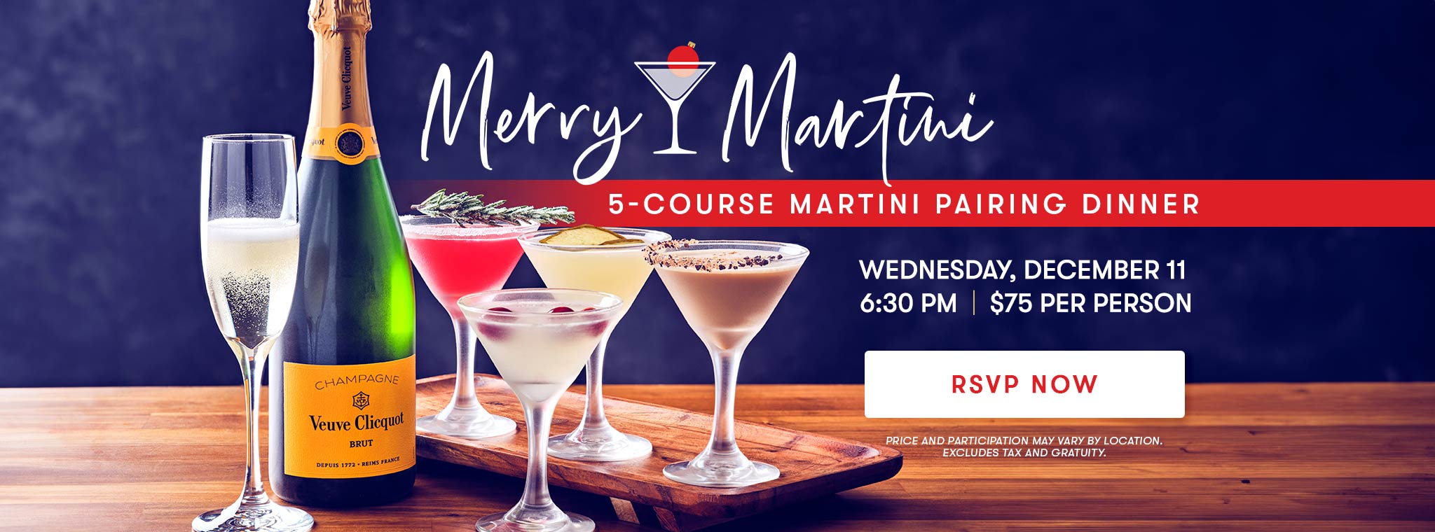 Merry Martini 5-course Martini Pairing Dinner