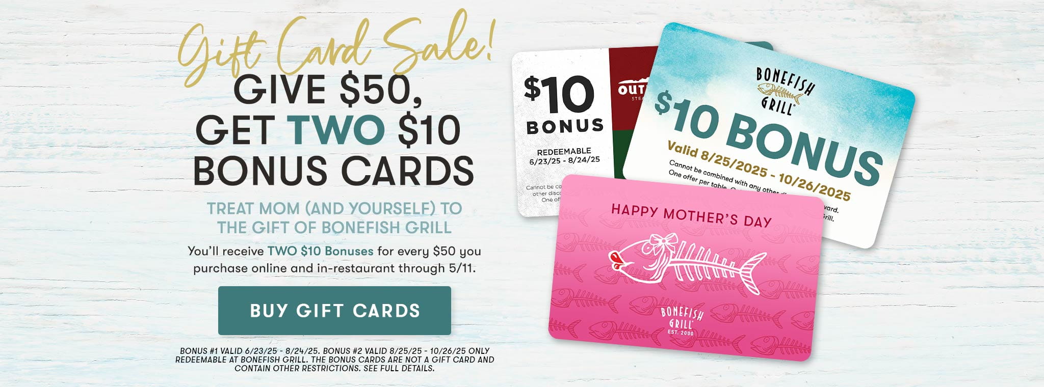 Gift card sale!