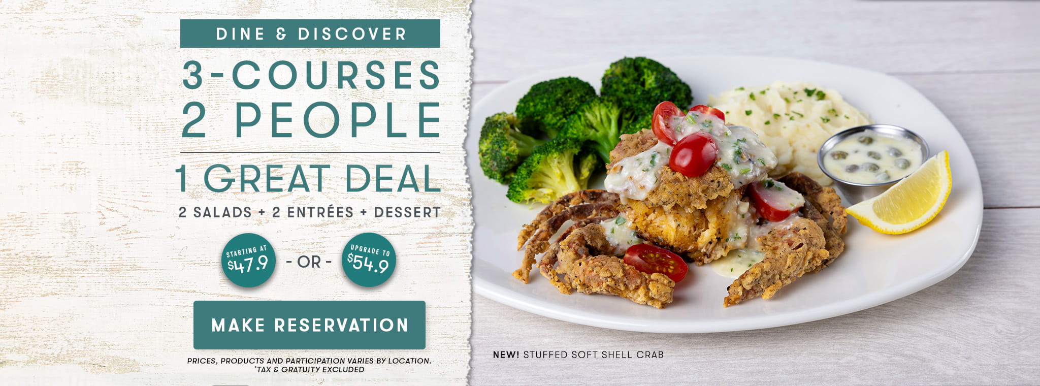 Dine & Discover - 3-Courses, 2 People, 1 Great Deal