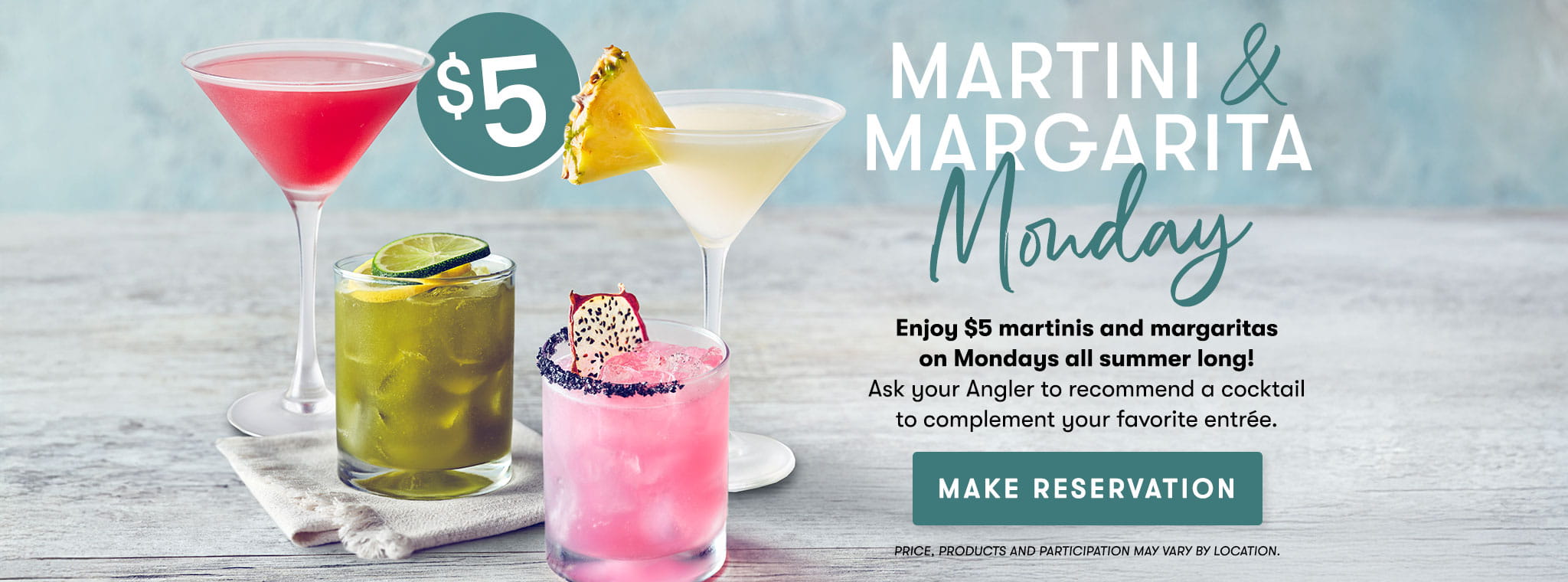 $5 Martini & Margarita Monday