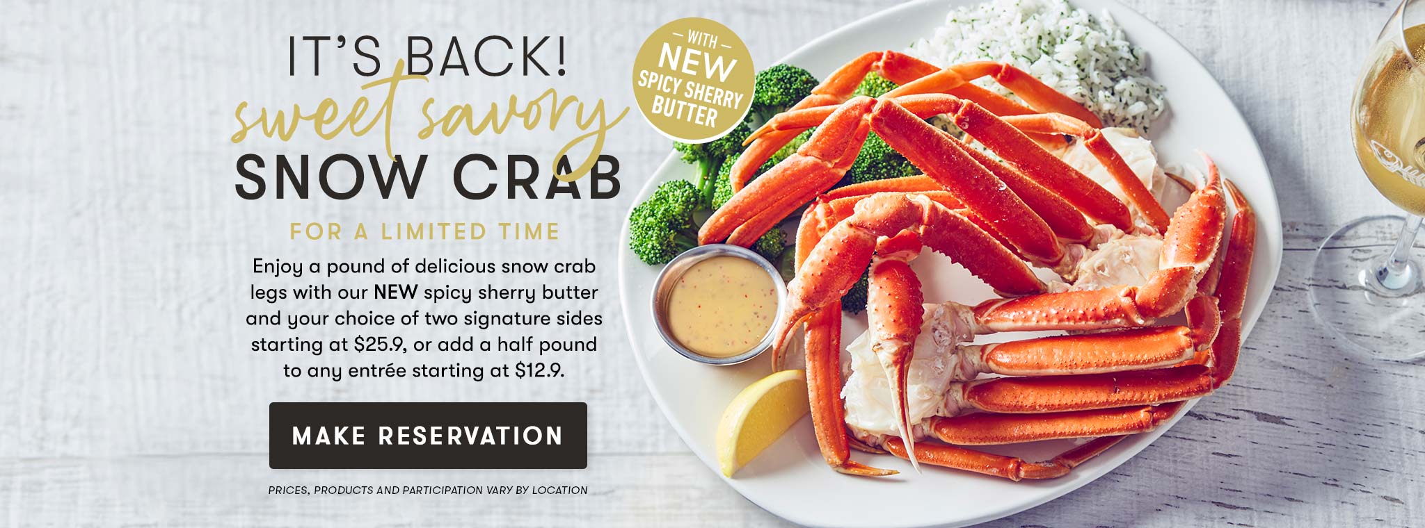 It's back! Sweet Savory Snow Crab