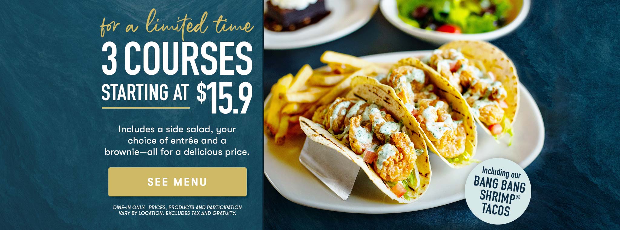 For a limited time 3 courses starting at $15.9