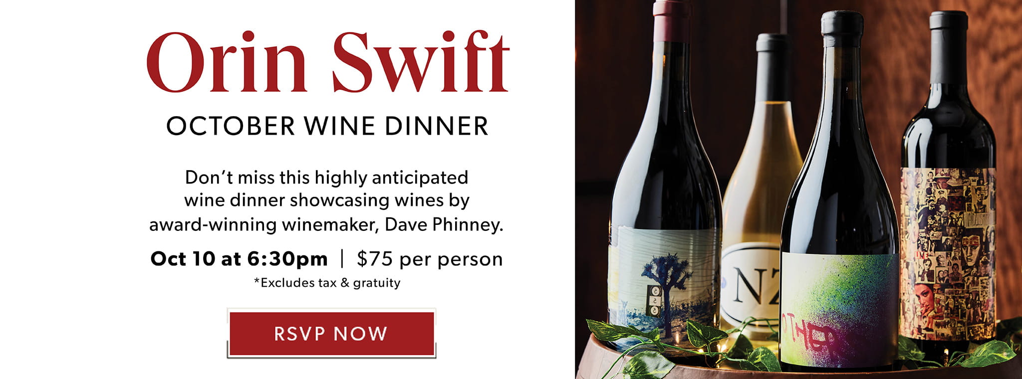 Orin Swift October Wine Dinner