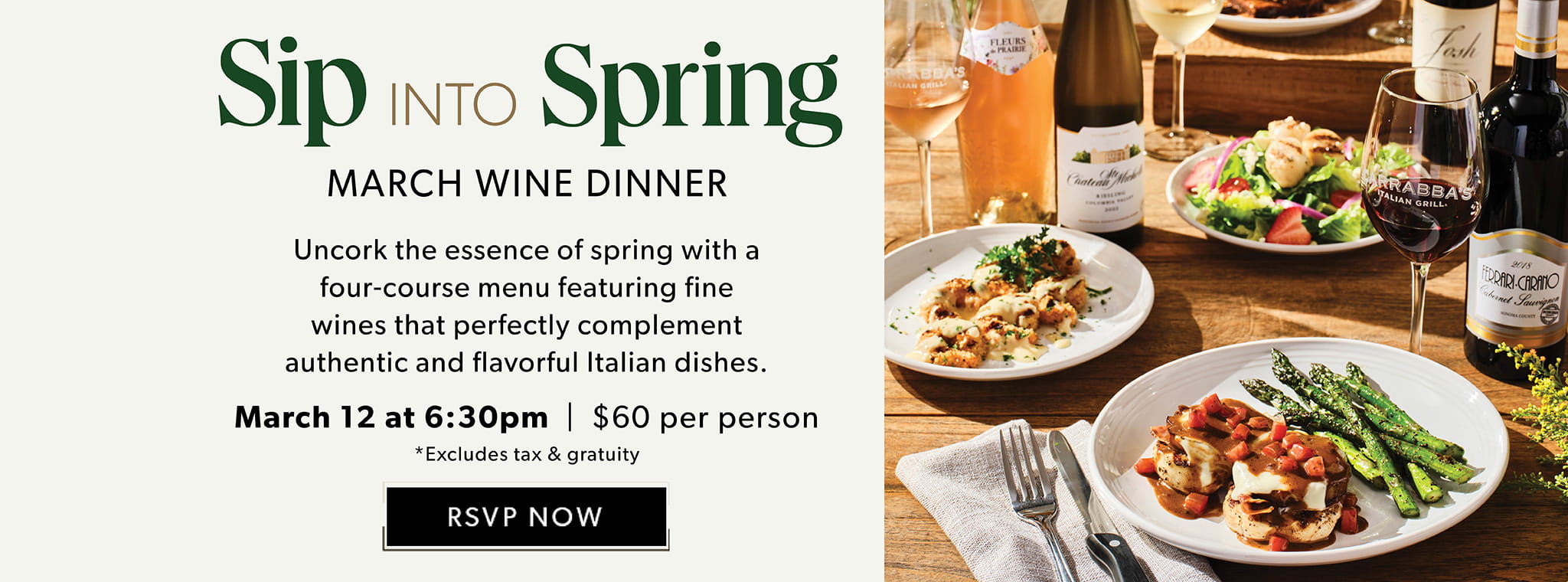 Sip Into Spring March WIne Dinner