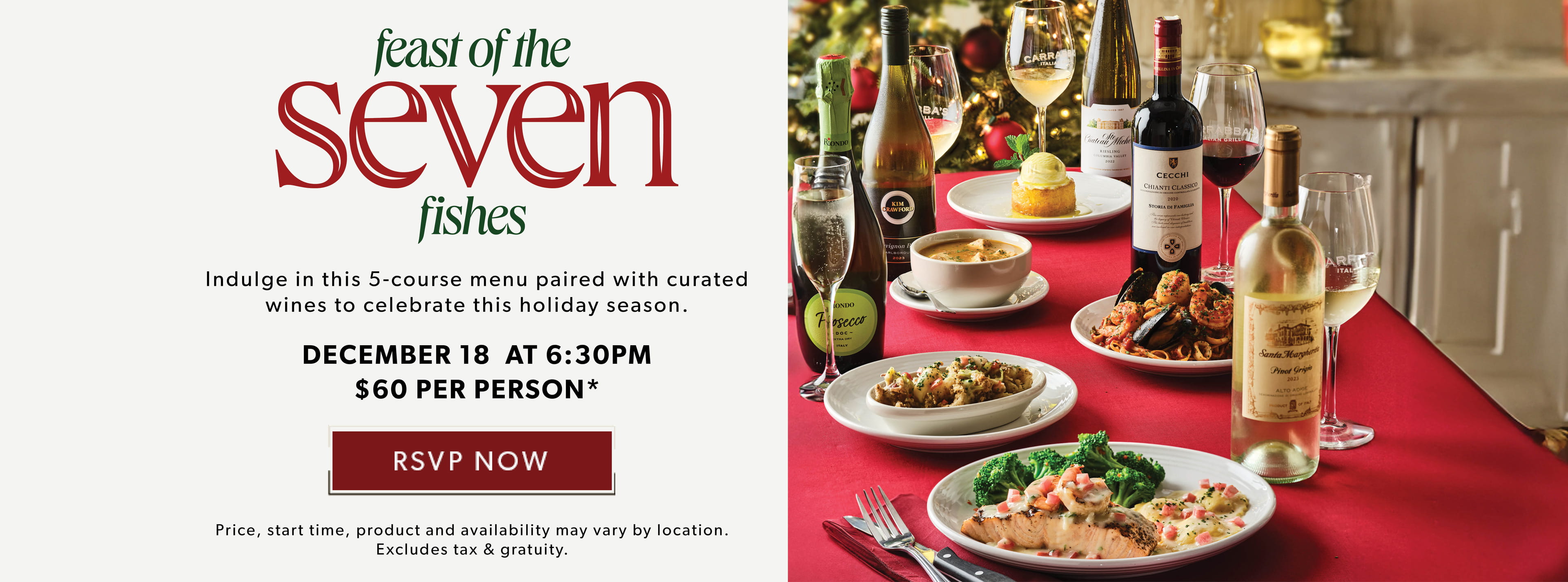 Feast Of The Seven Fishes. December 18 at 6:30pm. RSVP NOW