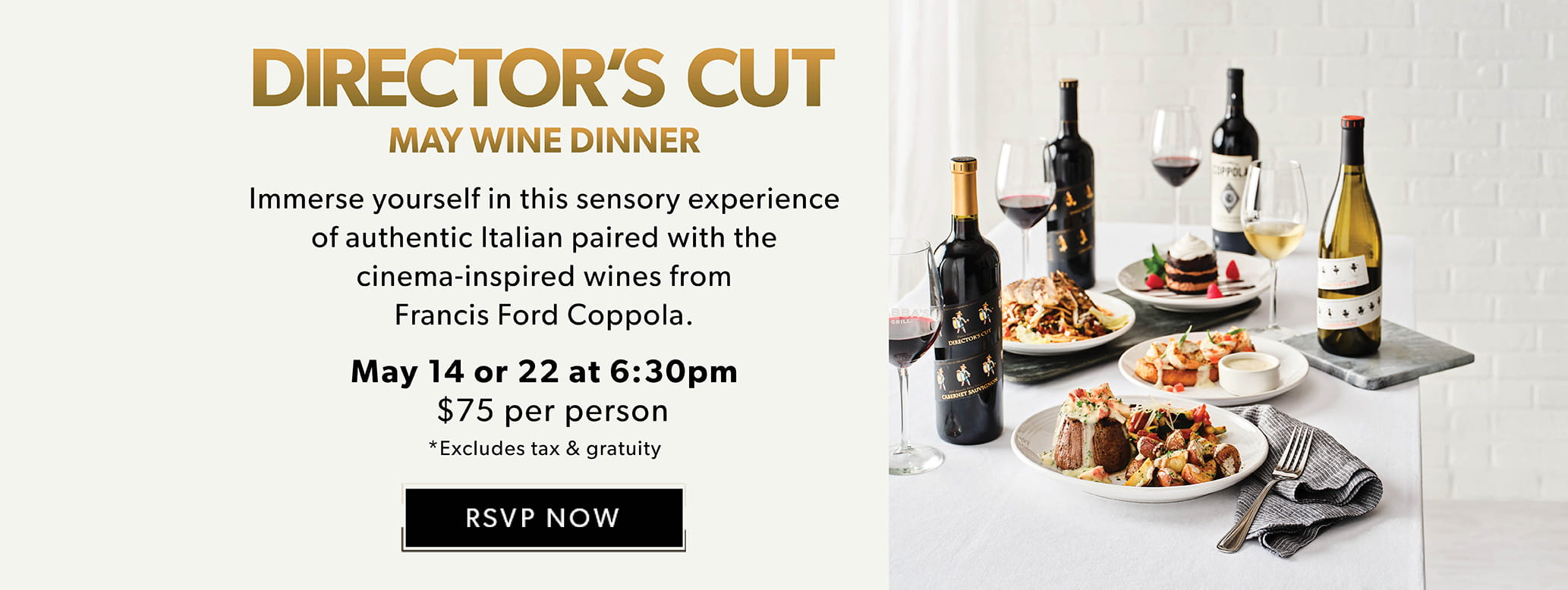 Director's Cut May Wine Dinner