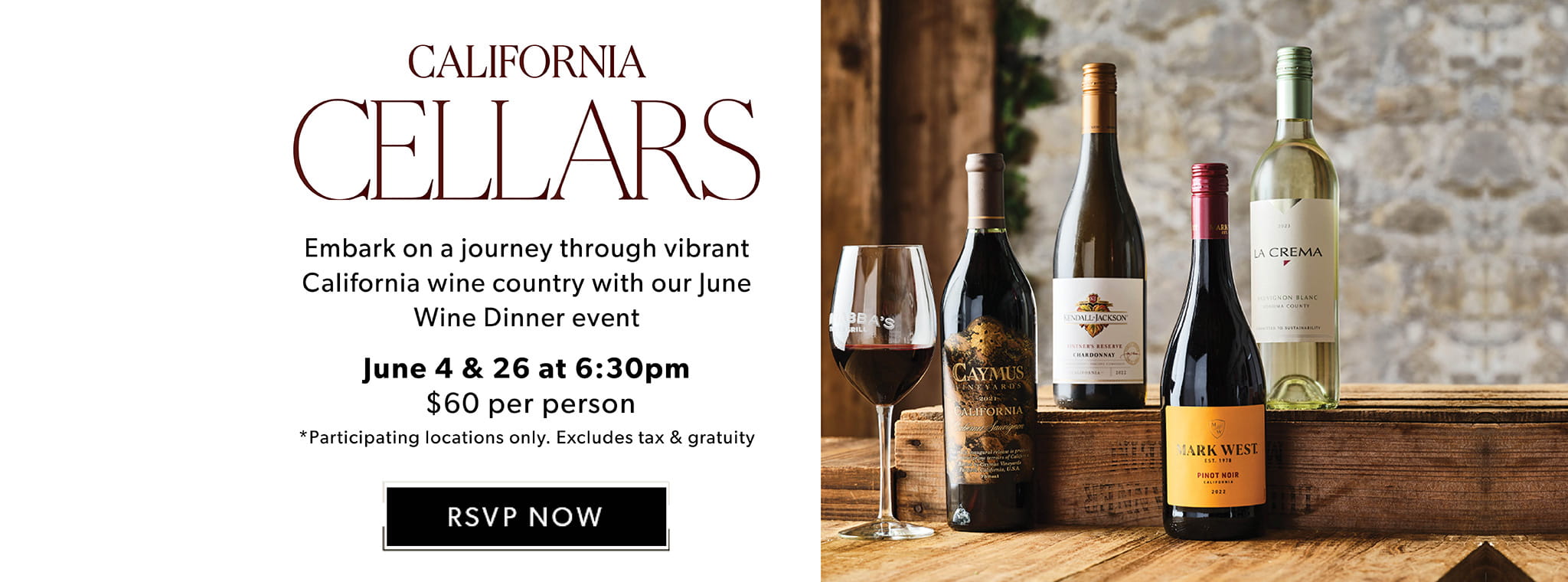Carrabba's June Wine Dinner - California Cellars