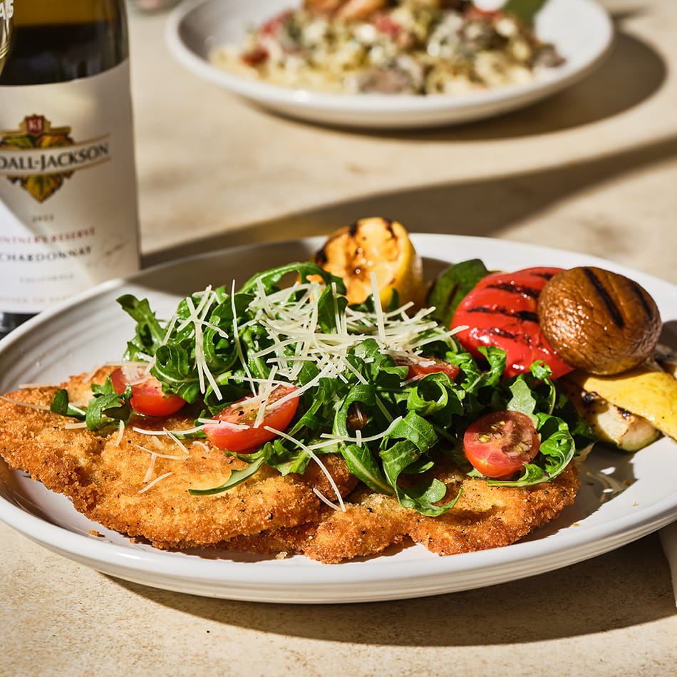 Parmesan Crusted Chicken with Arugula