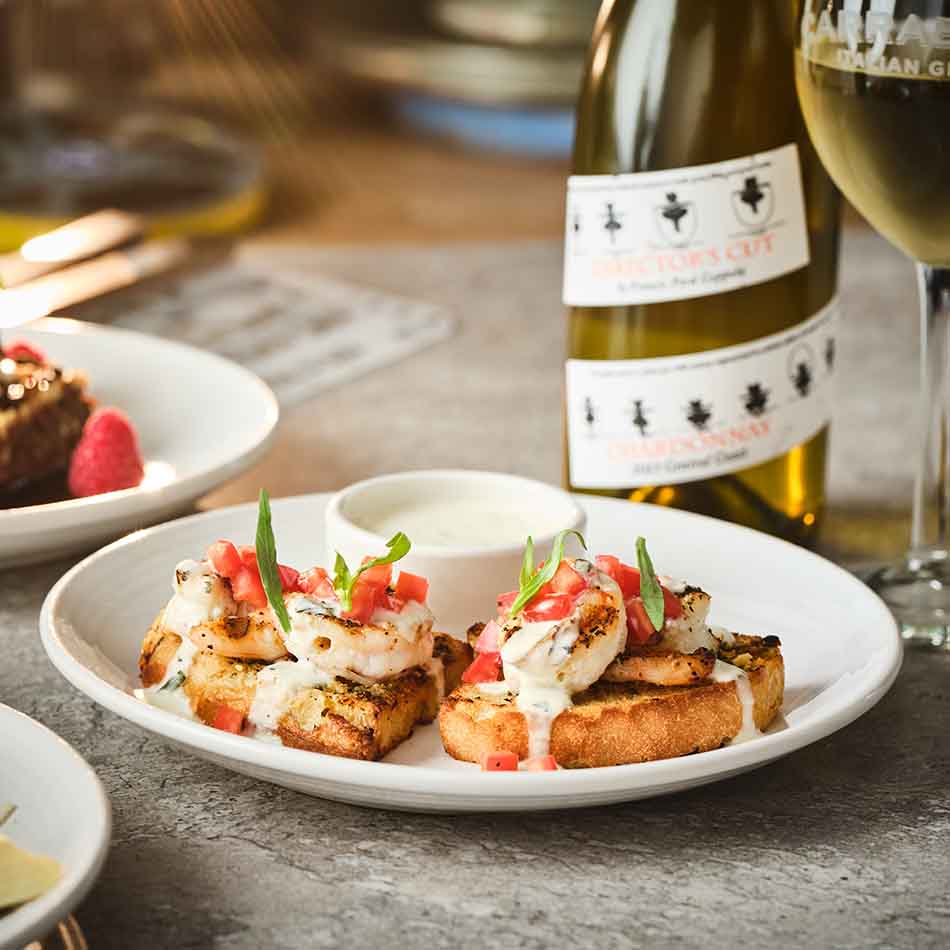 CREAMY TARRAGON SHRIMP BRUSCHETTE