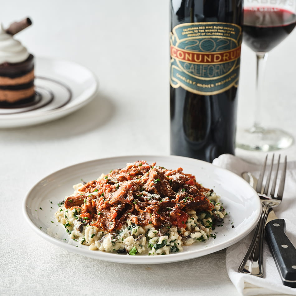 Winter Wild Mushroom Risotto with Short Rib PAIRED WITH CONUNDRUM RED BLEND