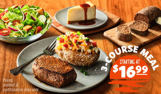 3-Course Meal Starting At $16.99. Price, product & participation may vary.