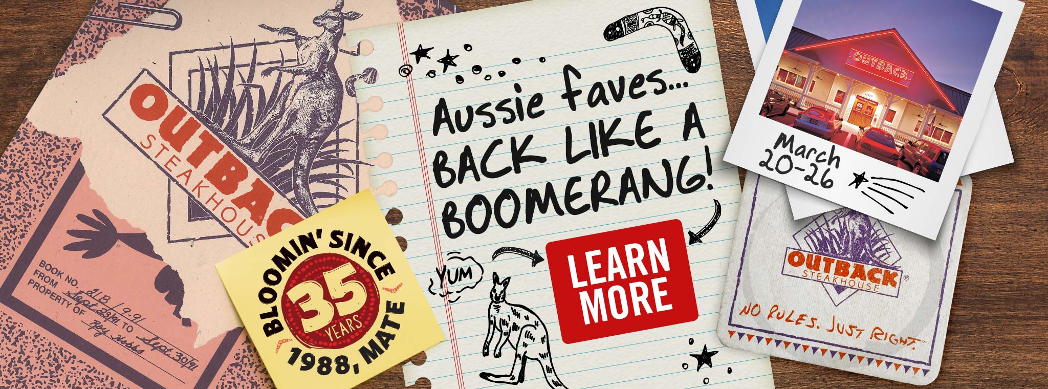 It's our 35th Anniversary and your Aussie faves are BACK LIKE A BOOMERANG! One week only - March 20-26.
