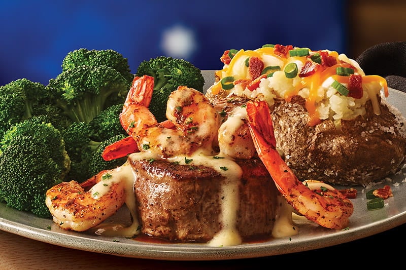 Filet Topped With Lemon Garlic Shrimp