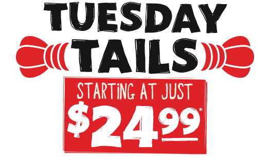 Tuesday Tails starting at just $24.99