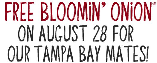 Free Bloomin' Onion On August 28 For Our Tampa Bay Mates