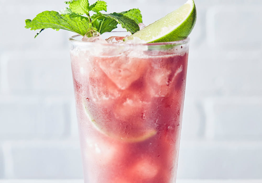 DRAGON FRUIT NO-JITO Dragon fruit, refreshing mint, and Fever-Tree Sparkling Lime Yuzu, offers a bright and bubbly tropical escape.