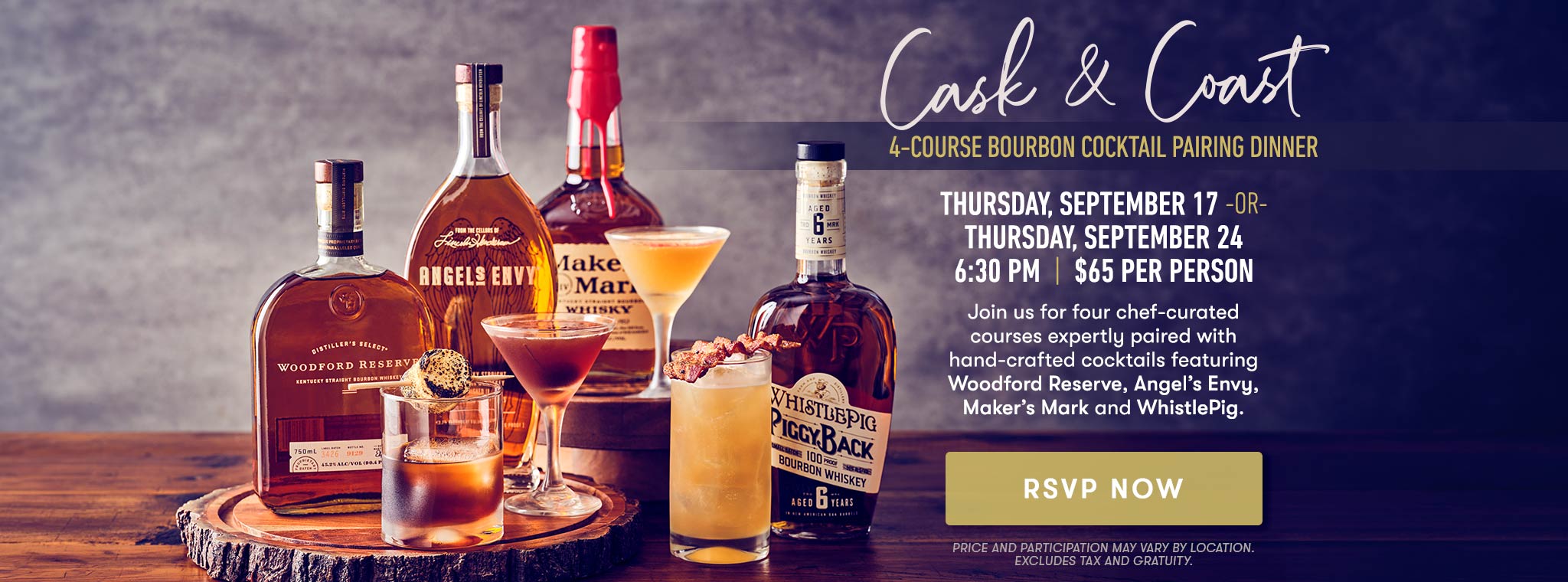 Cask & Coast 4 Course Bourbon Cocktail