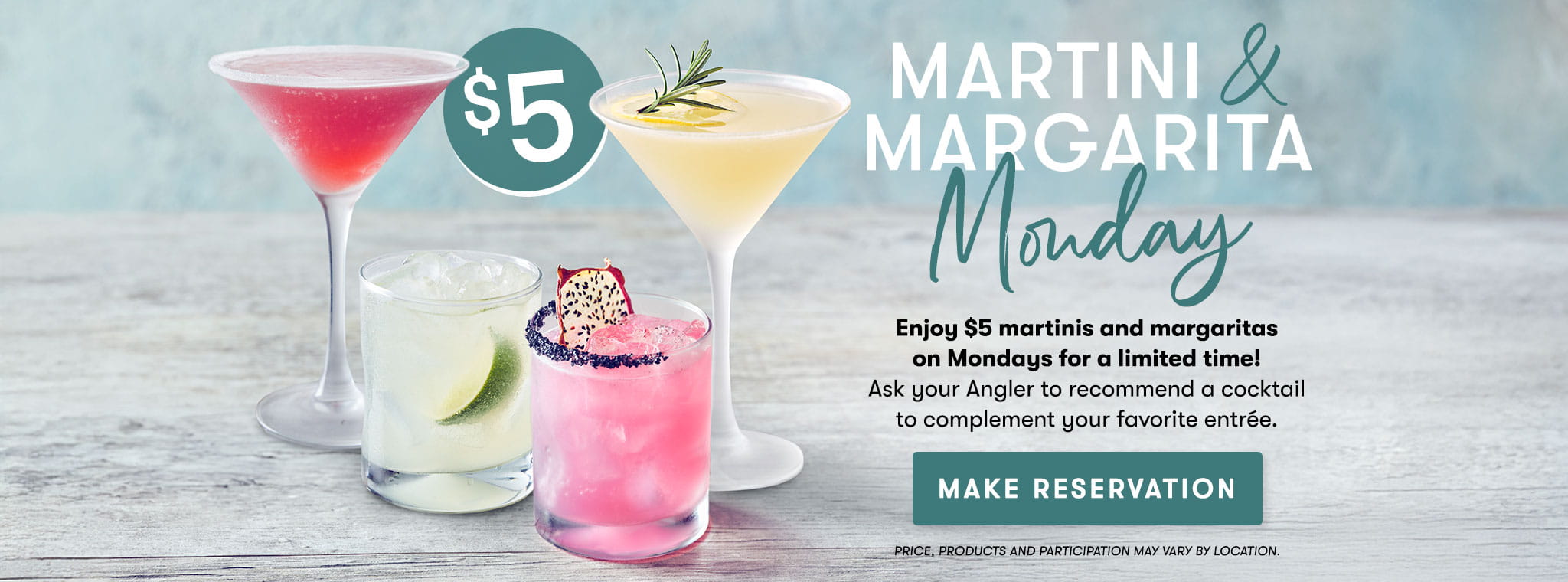 $5 Martini & Margarita Monday
