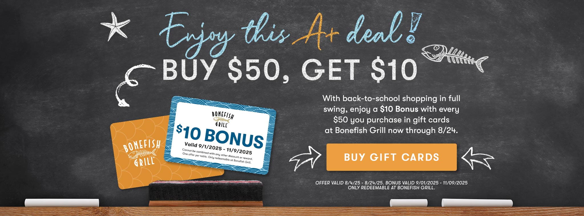 Buy $50 in Gift Cards, Get a $10 Bonus Card