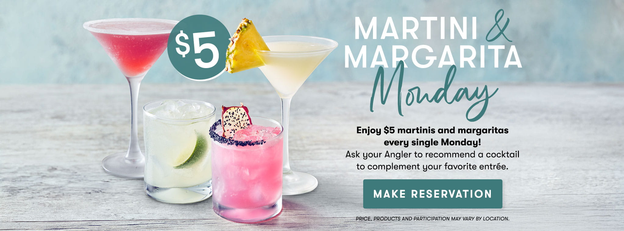 $5 Martini & Margarita Monday