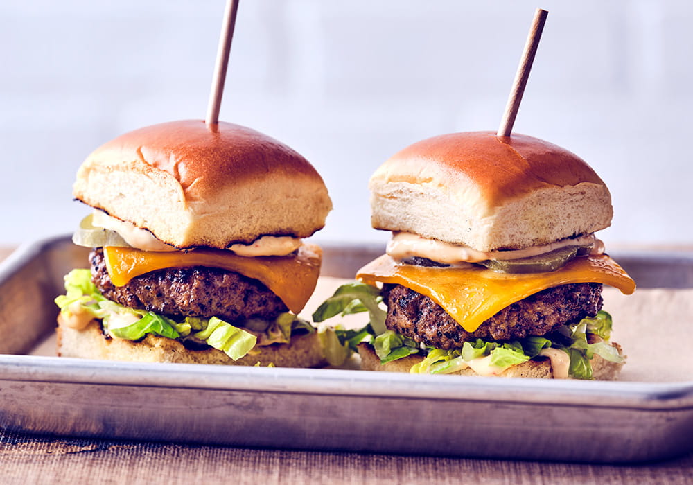 BEEF & CHEDDAR SLIDERS*