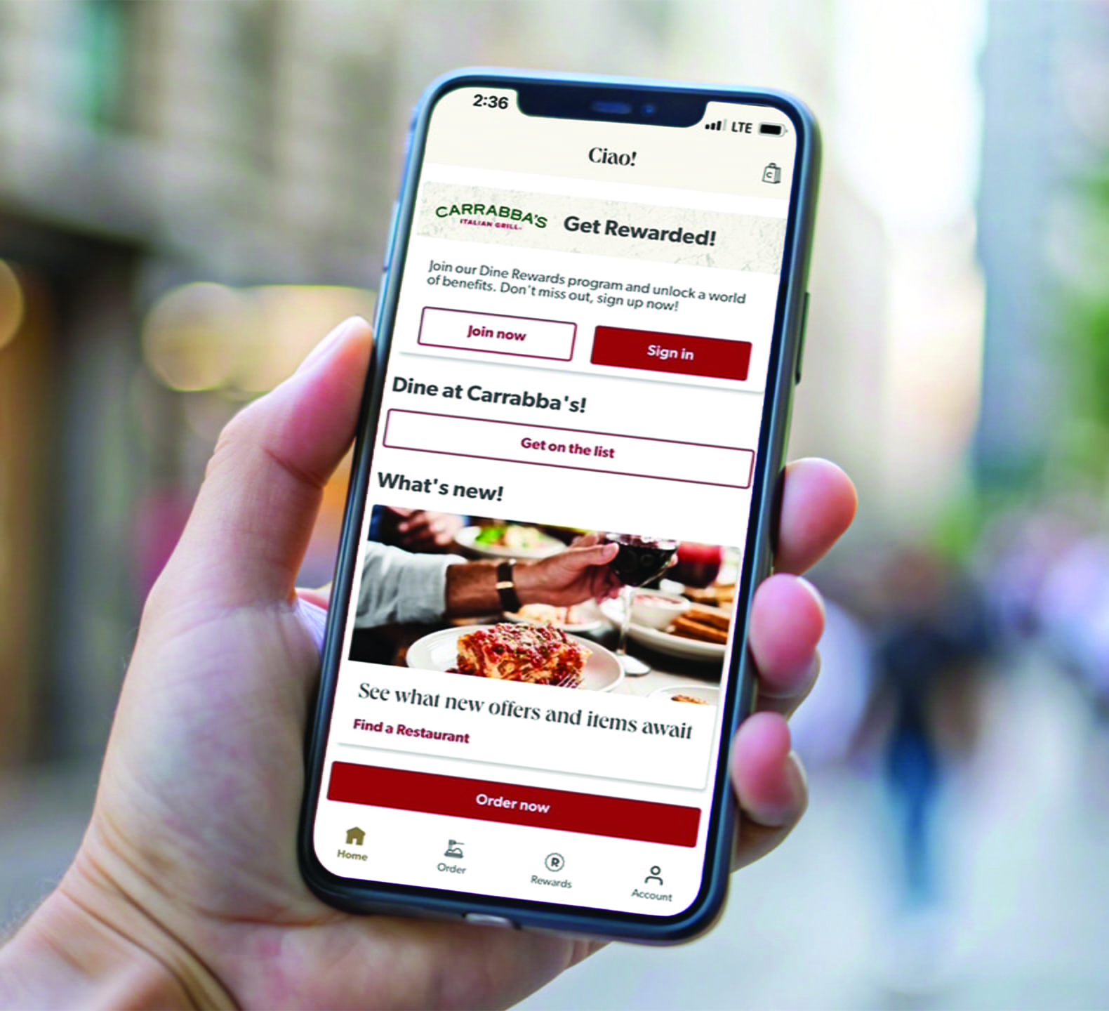 Carrabba's Italian Grill Mobile App and Rewards