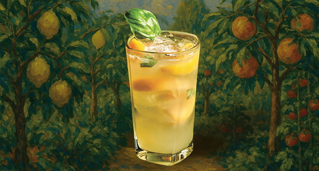 Peach And Basil Lemonade