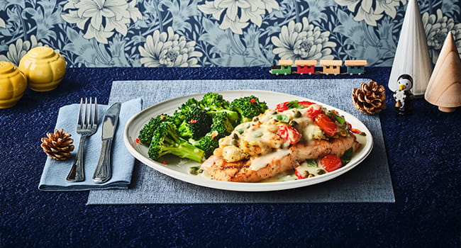 CRAB & SHRIMP TOPPED SALMON