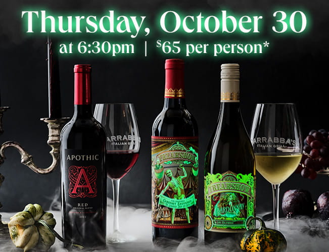Thursday, October 30 at 6:30pm. $65 per person*