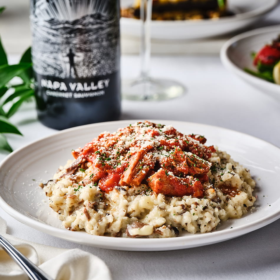 Fontina & Mushroom Risotto with Short Rib
